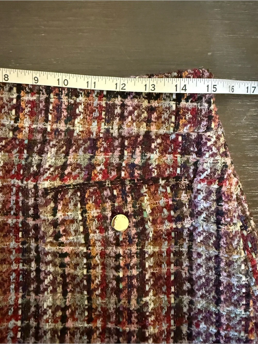 NWT LOFT Tweed Mini Skirt Red Pink Multicolor Size 6 Women